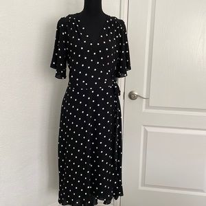 Polka dot wrap dress